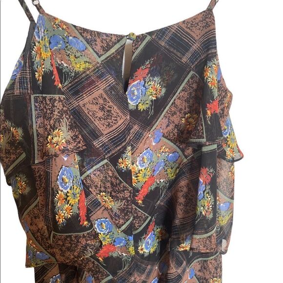 Free People Daisy Chain Plaid Tiered Dress Size 8 - Picture 4 of 8